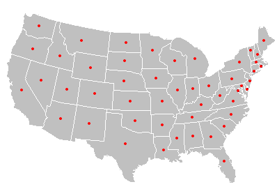Karte Vereinigte Staaten von Amerika